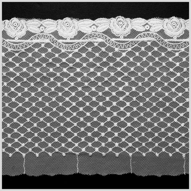 6" White Cotton Floral Lace Trim