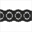 3" Black Cotton Eyelet Trimming