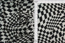Tela de satén burbuja con estampado de cuadros, poliéster elástico tejido, 58/59" de ancho