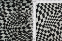 Bubble Satin Checkered Woven Fabric Black/Ivory