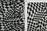 Bubble Satin Checkered Woven Fabric Black/Ivory