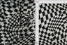 Bubble Satin Checkered Woven Fabric Black/Ivory