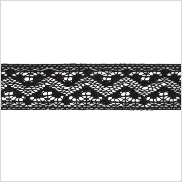 1.5" Black Crochet Lace Trim