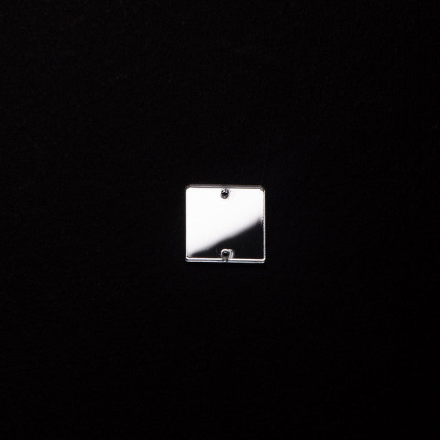 Silver Laminate 2-Hole Square Plastic Mirror - 40L/25.5mm