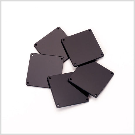 Silver Laminate 4-Hole Square Plastic Button - 64L/40.5mm