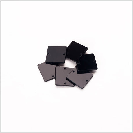 Black Laminate 2-Hole Square Plastic Button - 38L/24mm