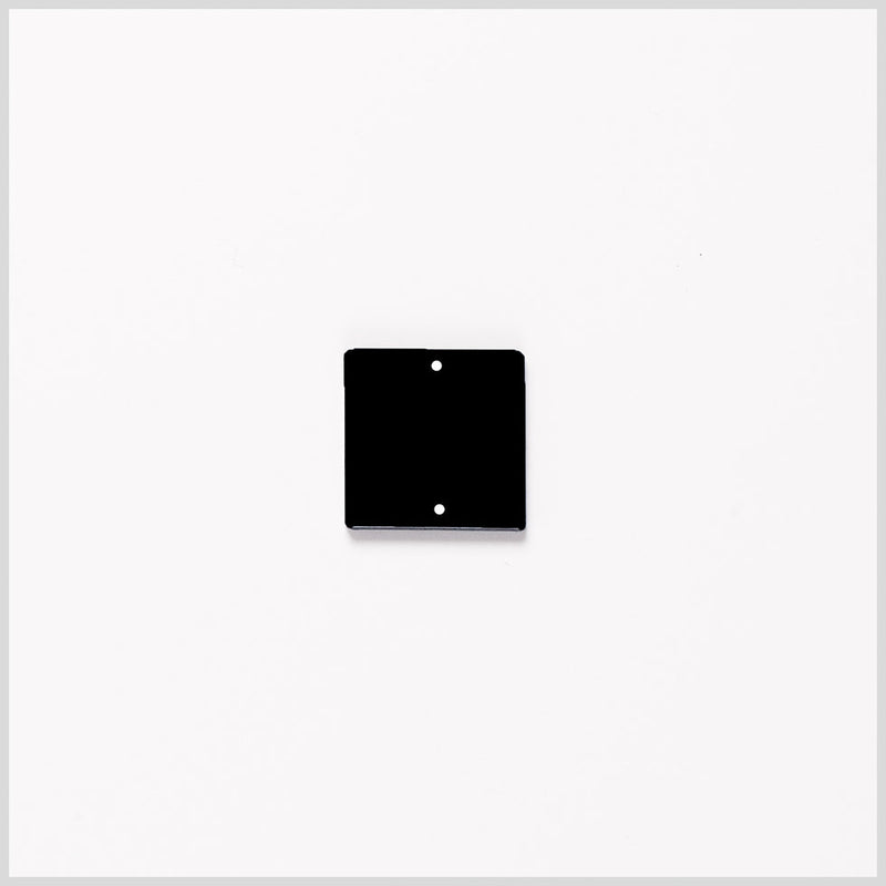 Black Laminate 2-Hole Square Plastic Button - 38L/24mm