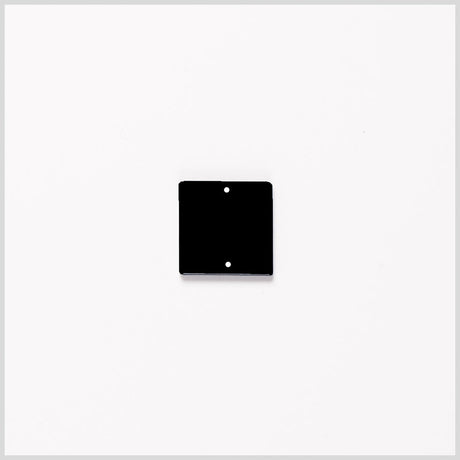 Black Laminate 2-Hole Square Plastic Button - 38L/24mm