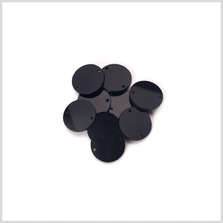 Black Laminate 2-Hole Round Plastic Button - 50L/32mm