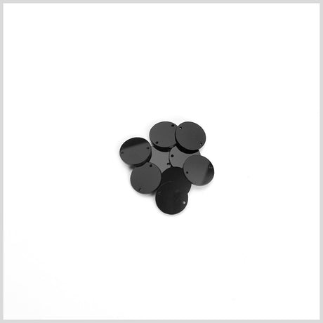 Black Laminate 2-Hole Round Plastic Button - 28L/18mm