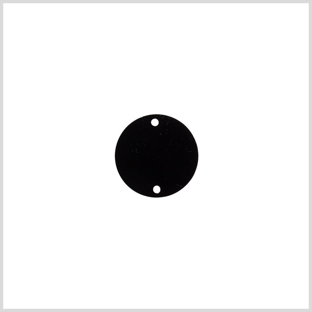 Black Laminate 2-Hole Round Plastic Button - 28L/18mm