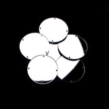 Silver Laminate 4-Hole Round Plastic Mirror - 80L/50.8mm