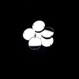 Silver Laminate 2-Hole Round Plastic Mirror - 45L/29mm