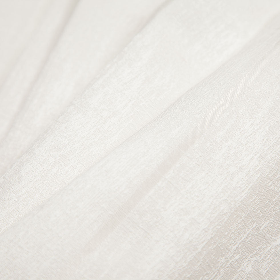 Indian White Striped Polyester-Cotton Brocade
