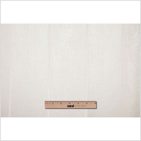 Indian White Striped Polyester-Cotton Brocade
