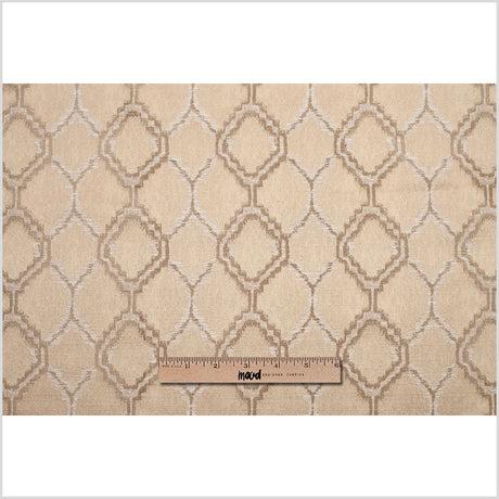 Indian Beige/Ivory Geometric Poly/Cotton Woven