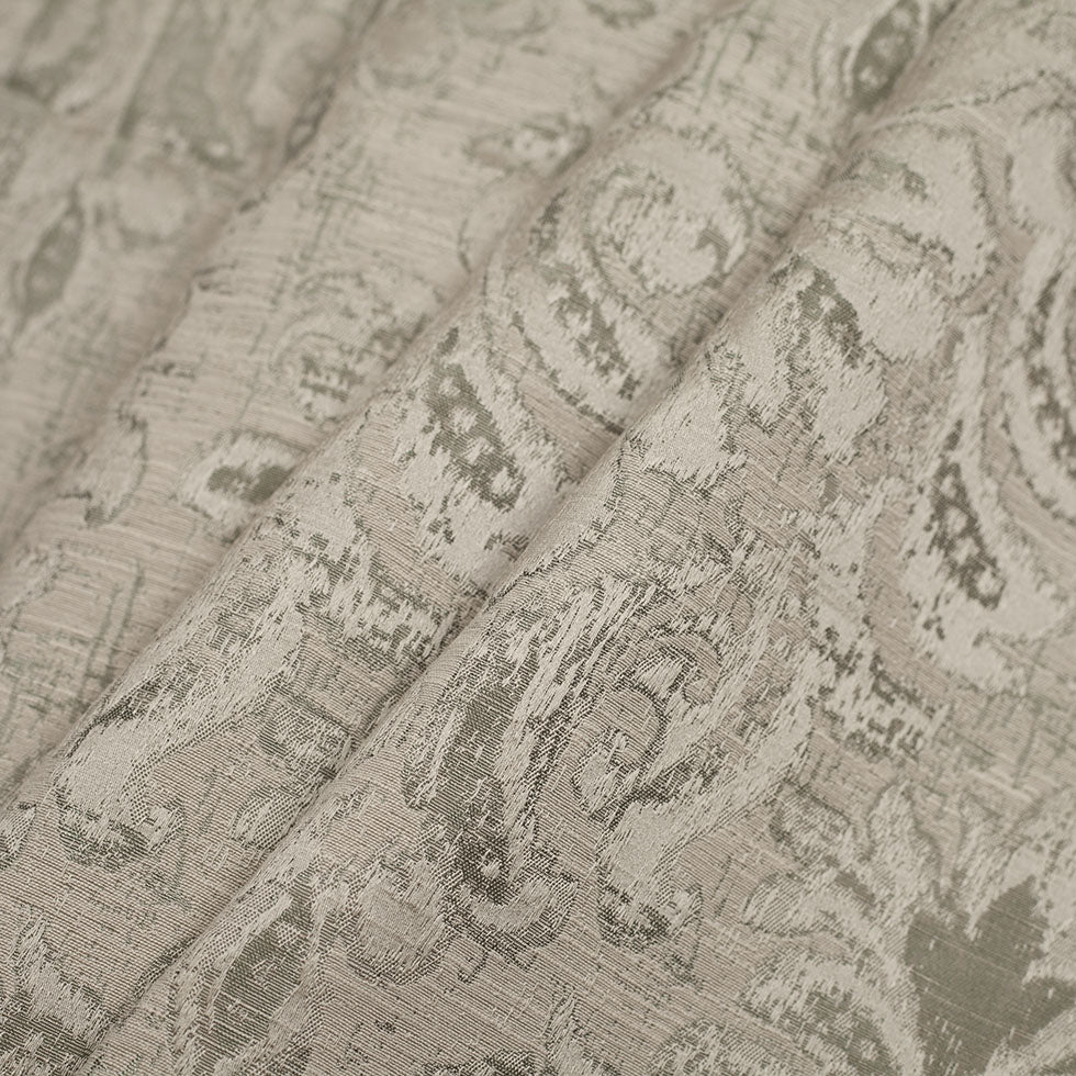 Indian Silver Damask Poly/Cotton Woven