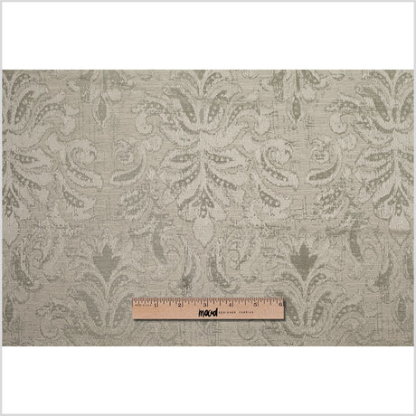 Indian Silver Damask Poly/Cotton Woven