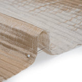 Polyester and Cotton Ribbed Brocade - Beige and Ivory Ikat Stripes