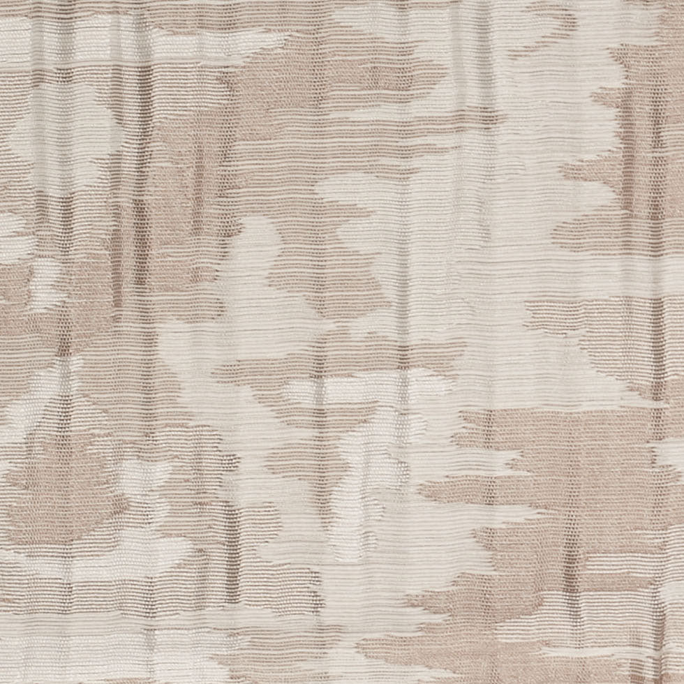 Indian Ivory/Beige Ikat-Like Geometric Poly/Cotton Brocade