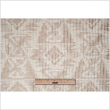 Indian Ivory/Beige Ikat-Like Geometric Poly/Cotton Brocade