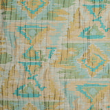 Indian Blue/Yellow Ikat-Like Geometric Poly/Cotton Brocade