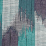 Indian Aqua Purple Ikat-Like Poly/Cotton Brocade