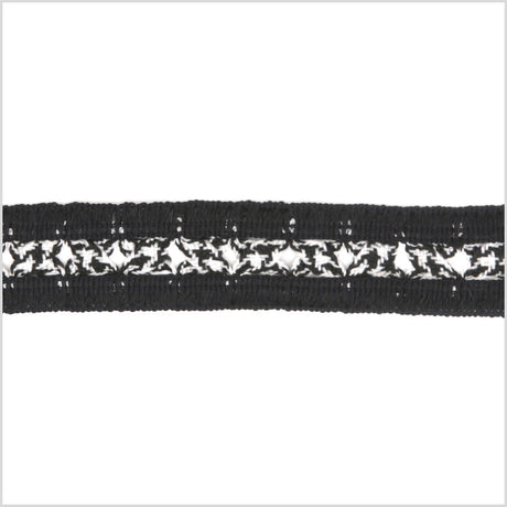 1" Black/White Braided Trim