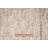 Indian Beige Ikat-Like Geometric Poly/Cotton Brocade