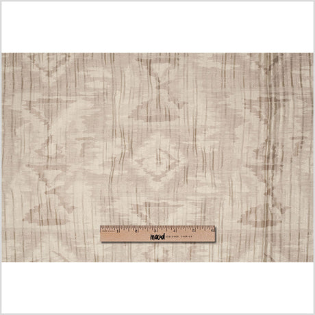 Indian Beige Ikat-Like Geometric Poly/Cotton Brocade