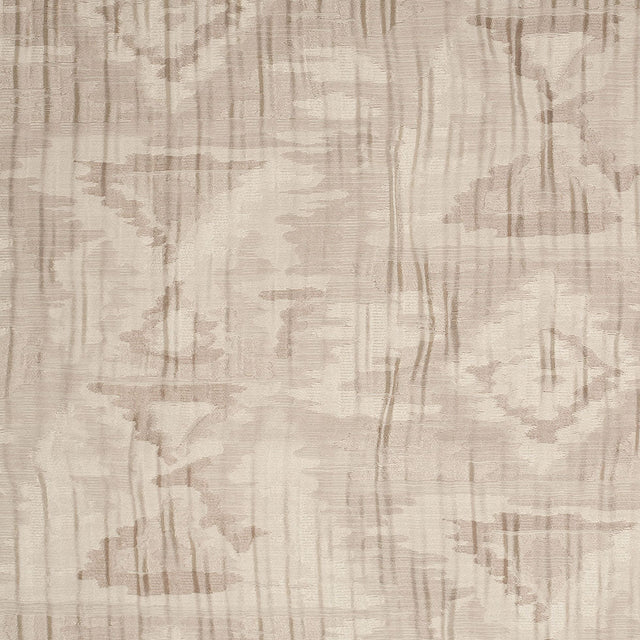 Indian Beige Ikat-Like Geometric Poly/Cotton Brocade