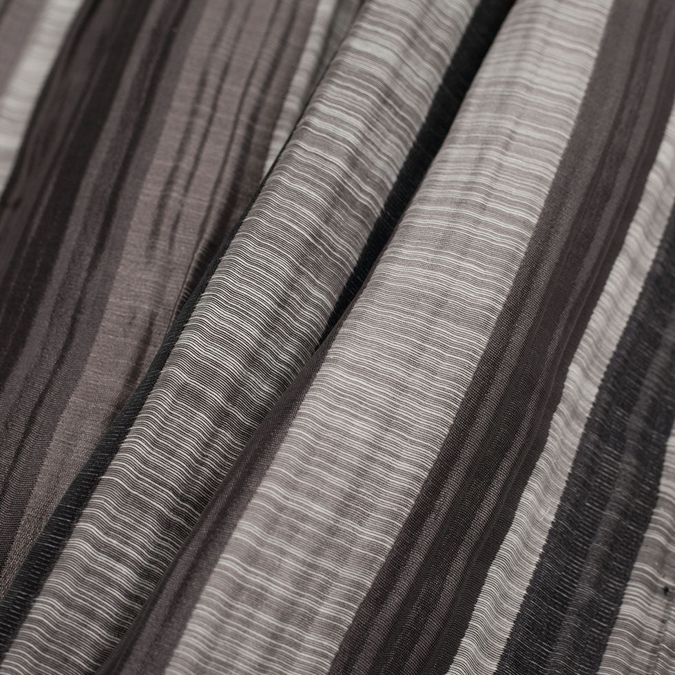 Indian Black/White Striped Poly/Cotton Brocade