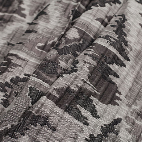 Indian Black/White Ikat-Like Geometric Poly/Cotton Brocade