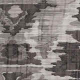 Indian Black/White Ikat-Like Geometric Poly/Cotton Brocade