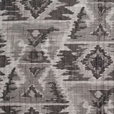 Indian Black/White Ikat-Like Geometric Poly/Cotton Brocade