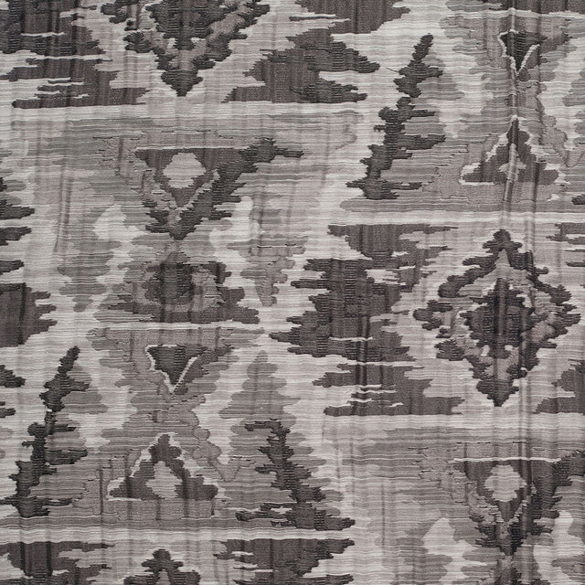 Indian Black/White Ikat-Like Geometric Poly/Cotton Brocade