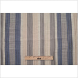 Indian Blue/Beige Striped Poly/Cotton Brocade