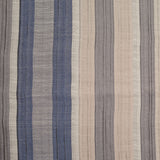 Indian Blue/Beige Striped Poly/Cotton Brocade