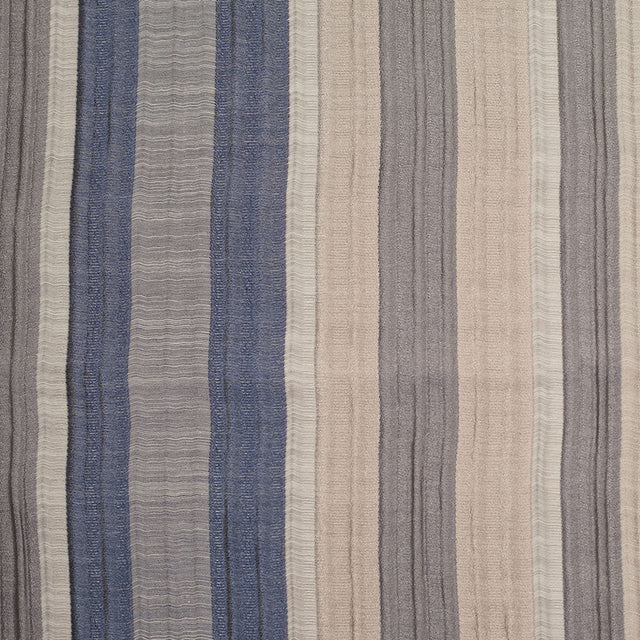 Indian Blue/Beige Striped Poly/Cotton Brocade