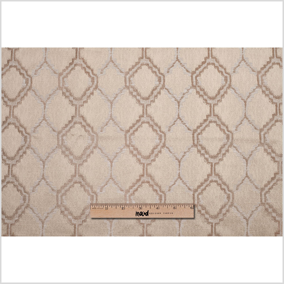 Indian Taupe Geometric Poly/Cotton Woven