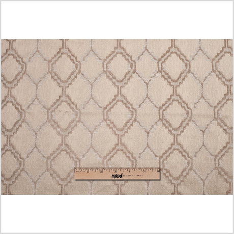 Indian Taupe Geometric Poly/Cotton Woven