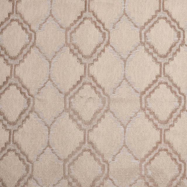Indian Taupe Geometric Poly/Cotton Woven