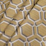 Indian Yellow/Gray Geometric Poly/Cotton Brocade