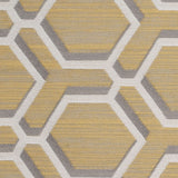 Indian Yellow/Gray Geometric Poly/Cotton Brocade