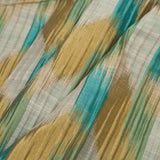 Indian Blue/Gold Ikat-Like Poly/Cotton Brocade