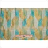 Indian Blue/Gold Ikat-Like Poly/Cotton Brocade
