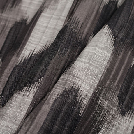 Indian Black/White Ikat-Like Poly/Cotton Brocade