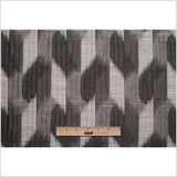 Indian Black/White Ikat-Like Poly/Cotton Brocade