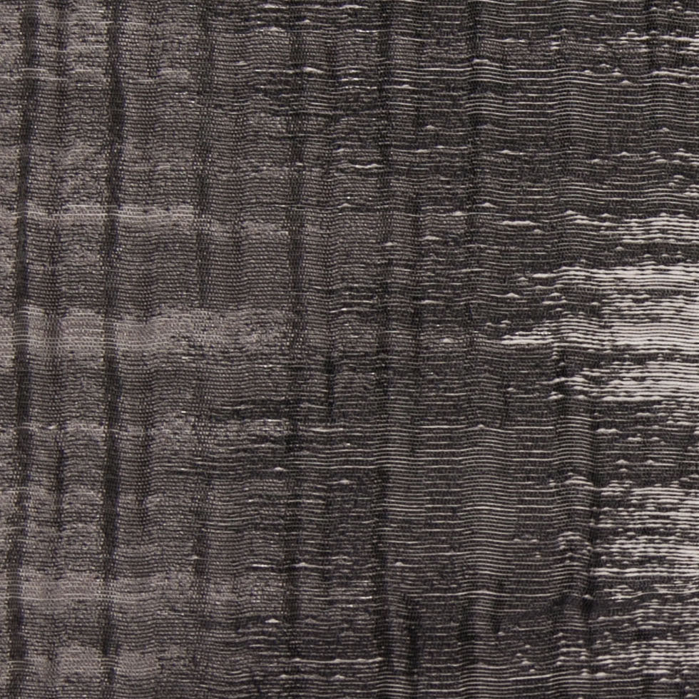 Indian Black/White Geometric Striped Polyester-Cotton Brocade