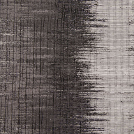 Indian Black/White Geometric Striped Polyester-Cotton Brocade